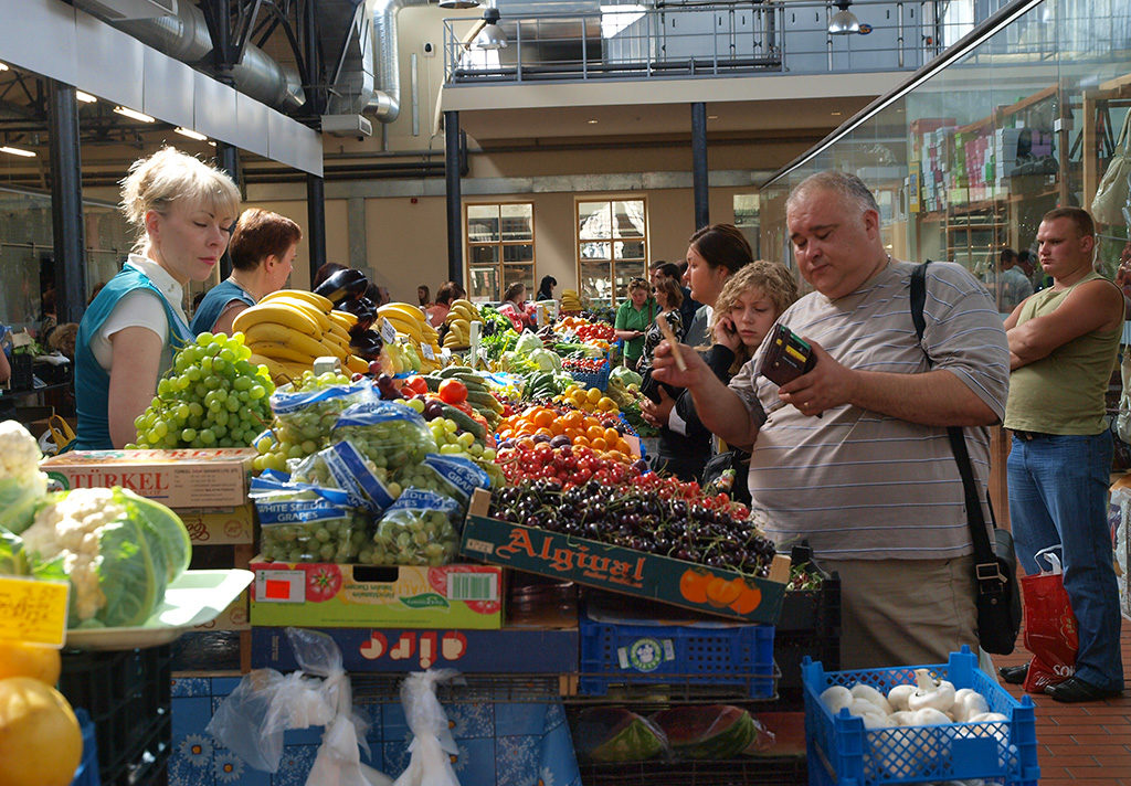 Halės Turgus, covered market in Vilnius, Lithuania