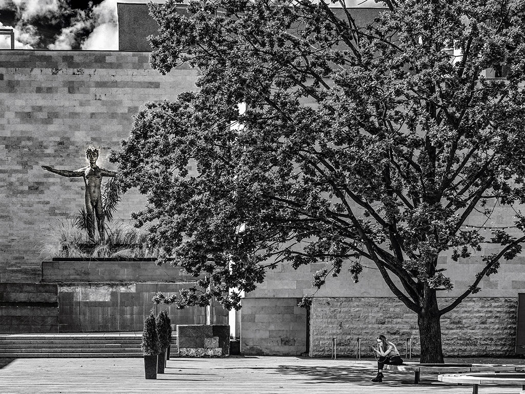 Kaunas, Sculpture Man, by the Lithuanian sculptor Petras Mazūras