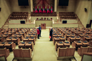 L'aula della dichiarazione indipendenza al Parlamento Lituano