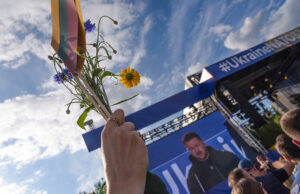 Manifestazione per l'Ucraina durante il vertice NATO